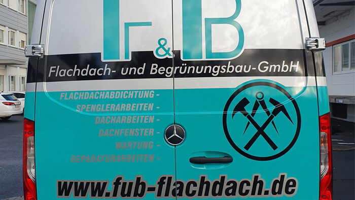 Fahrzeugbeschriftung, Flachdach, Türen, Wiesbaden, Digifant, Werbetechnik, Foliendruck, Folierung, Folienbeschriftung