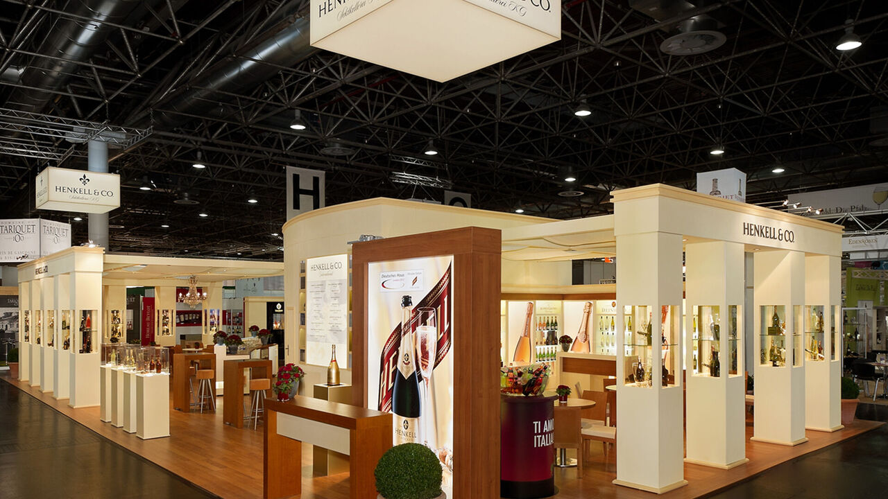 Messestand Henkell Sektkellerei, Messe Prowein, Messebau ISINGERMERZ