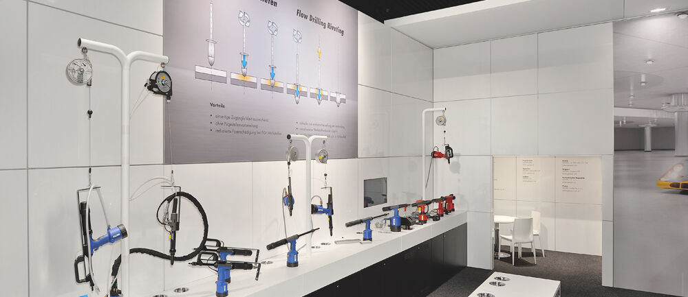 Messestand Gesipa Blindniettechnik, Messe Motek, Messebau Isingermerz, Messeexponate