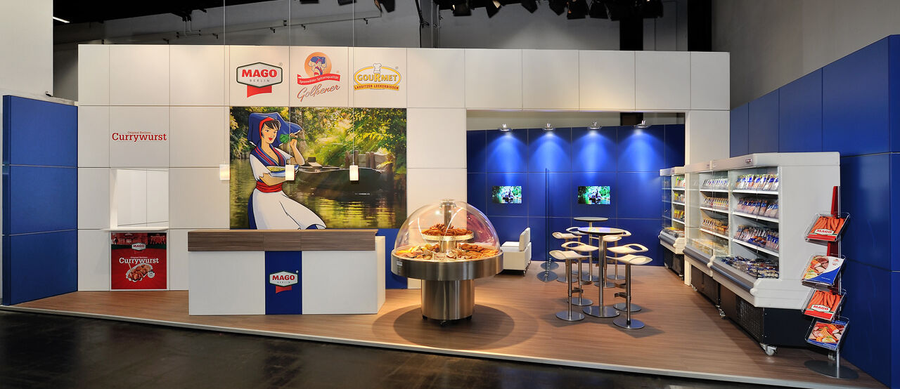 Messestand Golssener Mago, Messe Anuga Köln, Messebau ISINGERMERZ