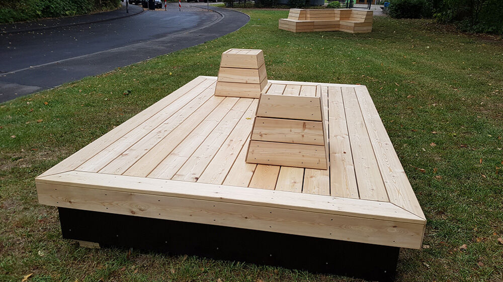 Stadtentwicklung Wiesbaden, Sitz- und Balancier-Landschaft, Wörther-See-Straße, Förderprogramm, Sozialer Zusammenhalt, Gräselberg, Isingermerz, Werkstatt, Schreinerei