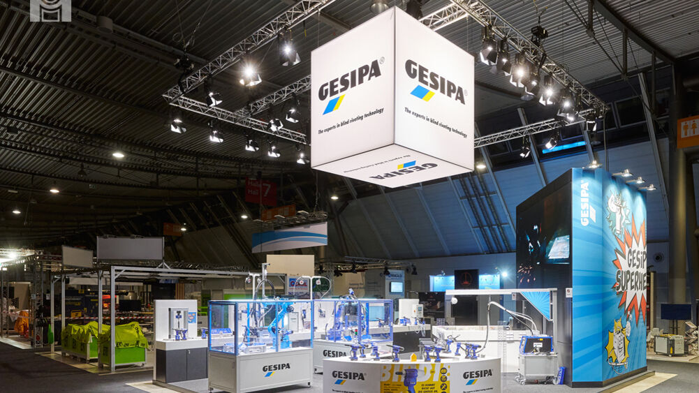 Gesipa Messestand, Messe Blechexpo Stuttgart, Messekonzept, Isingermerz