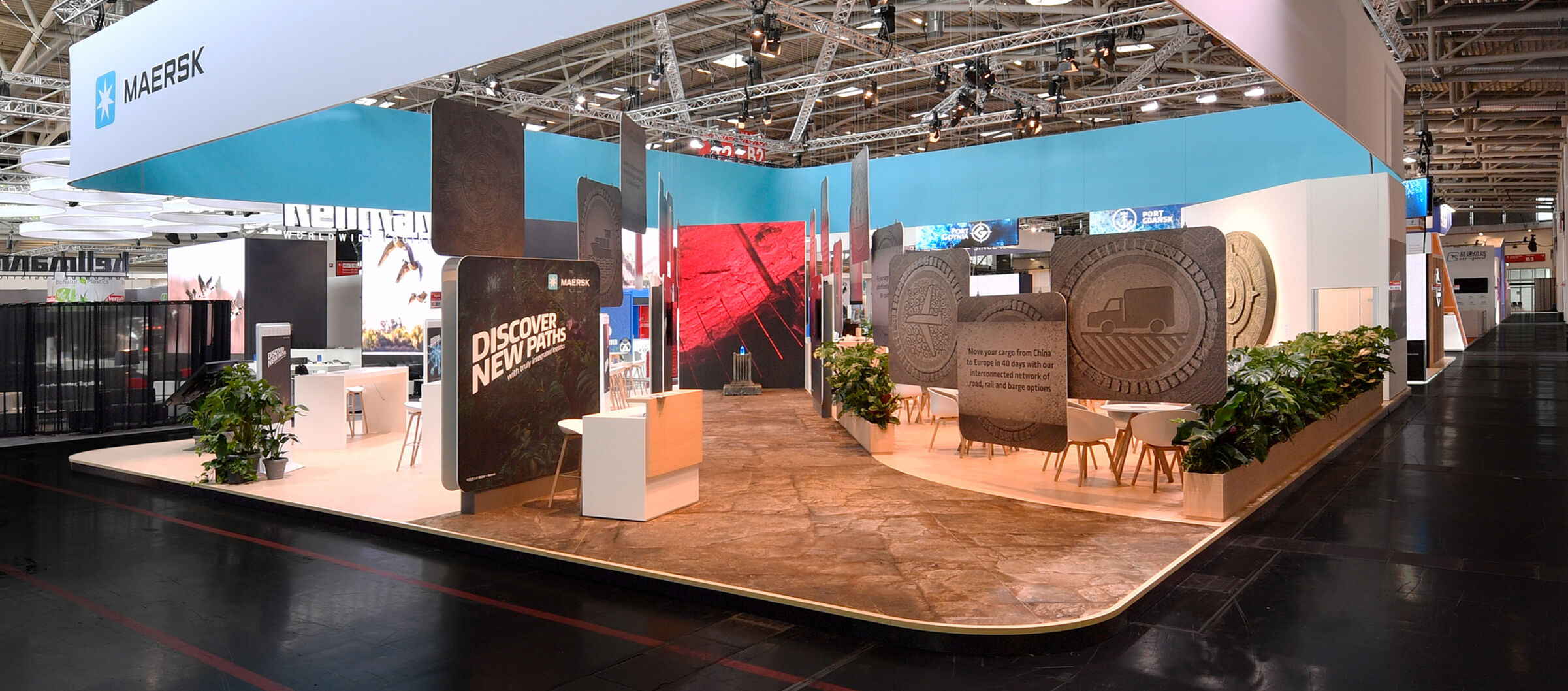 Messestand, Messebau, München, Transport Logistik, Maersk, individuell