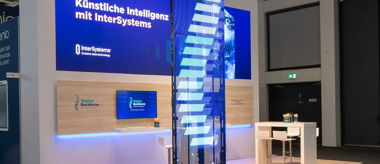 Messe DMEA München, Messestand Intersystems, Messebau ISINGERMERZ