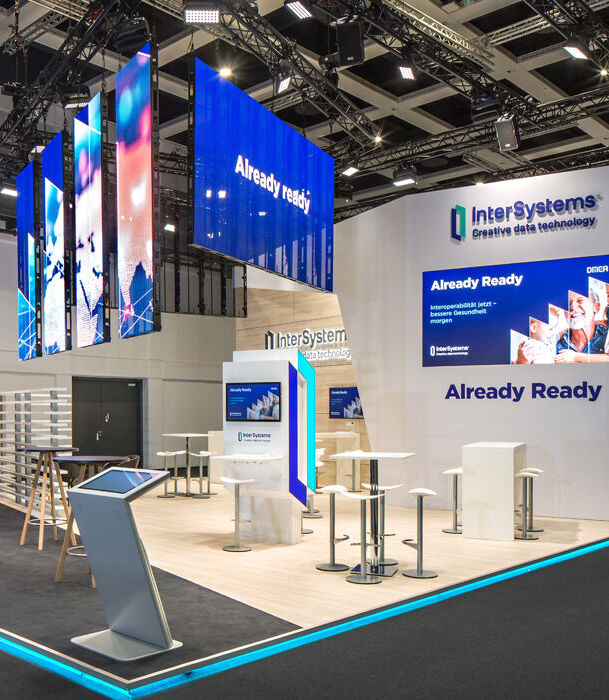 LED Mesh Panels, Intersystems, Multimedia im Messebau