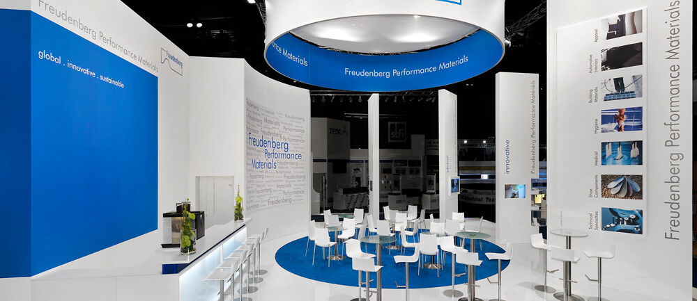 Messestand, Freudenberg Performance Materials, Messe Techtextil, Frankfurt, Messebau Isingermerz