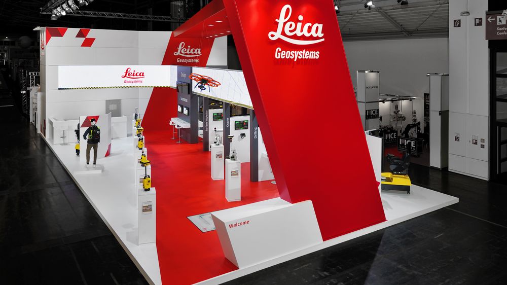 Messestand Leica Geosystems, Messe Bauma, Messebau Isingermerz, Messestandkonzept