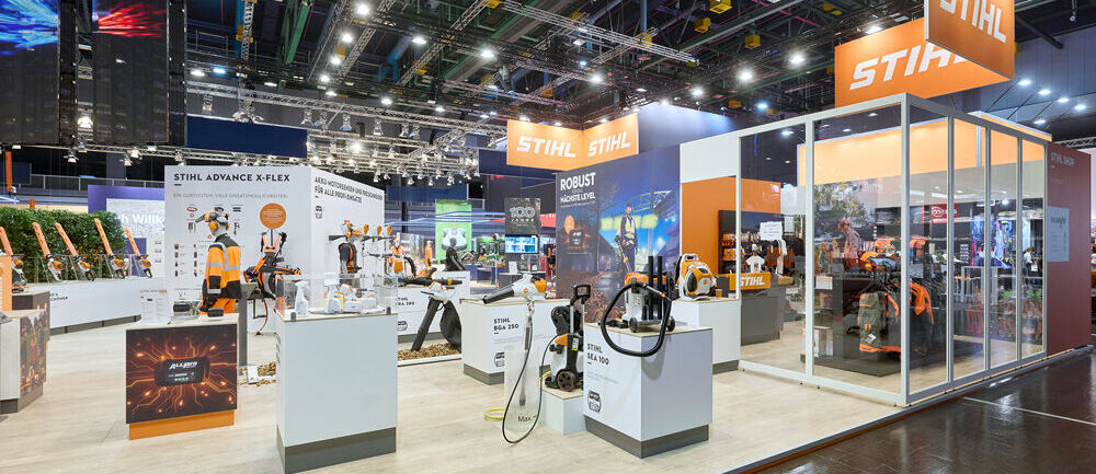 STIHL Messestand, Messe Galabau Nürnberg, Messebau ISINGERMERZ