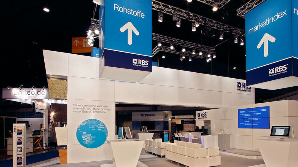Messestand RBS, Messe Invest, Messebau ISINGERMERZ