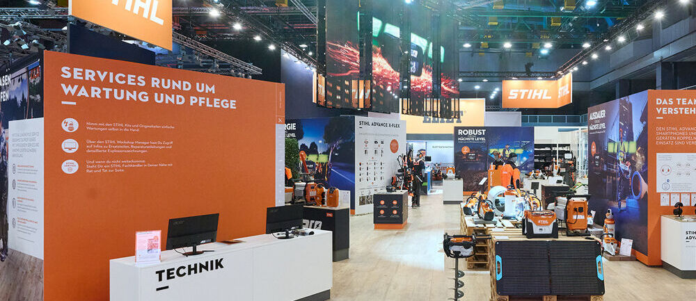 STIHL Messestand, Messe Galabau Nürnberg, Messebau ISINGERMERZ