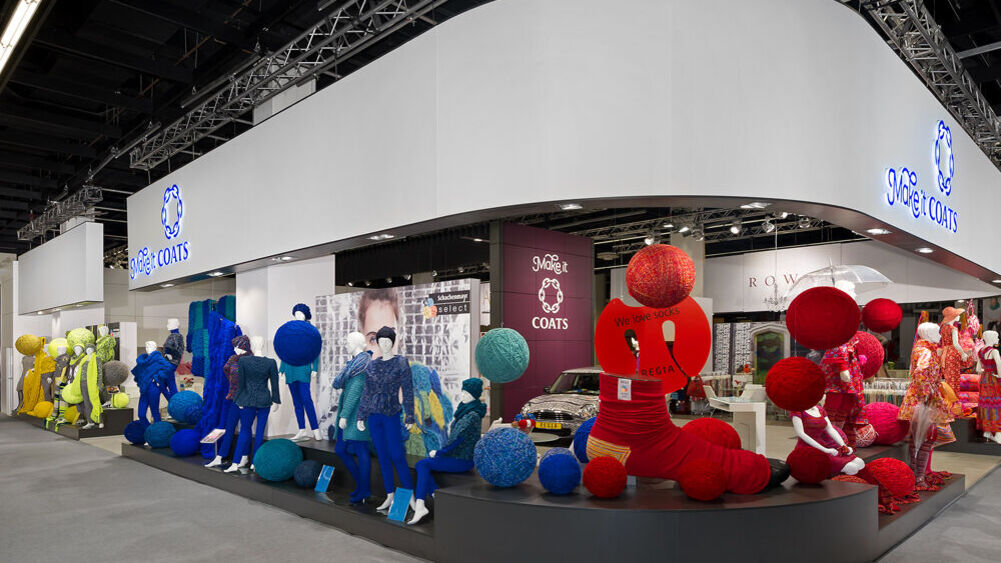 Messestand Coats, Messe Handarbeit + Hobby Köln, Messebau ISINGERMERZ