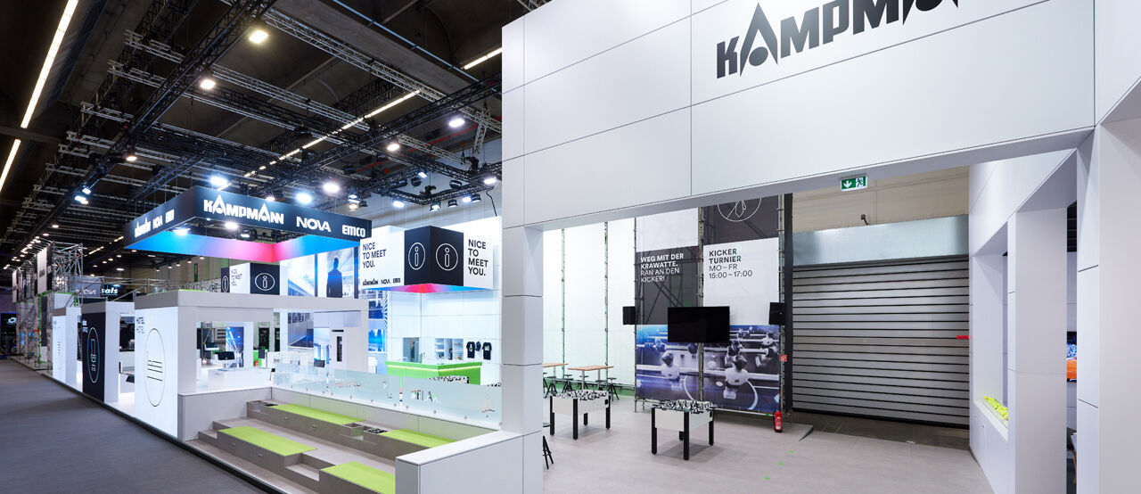 Messestand Kampmann, Messe ISH Frankfurt, Heimspiel-Expertise von ISINGERMER