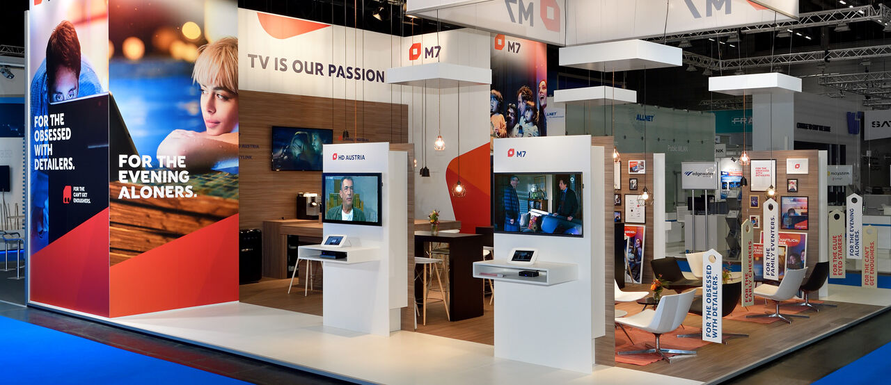 Messestand Eviso, Messe Angacom Köln, Messebau ISINGERMERZ