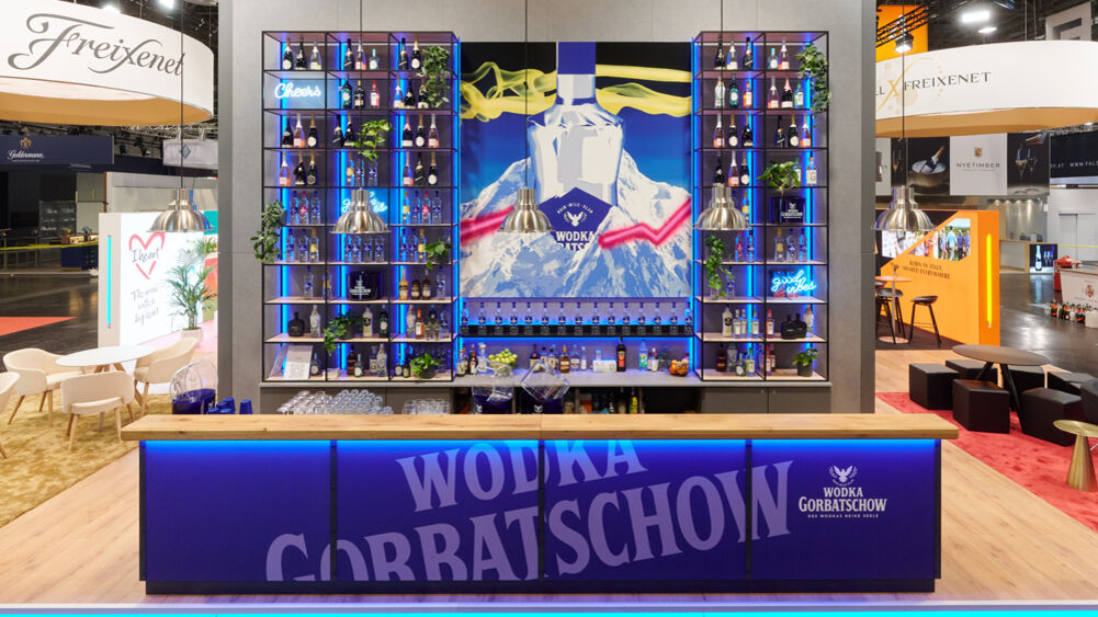 Wodka Gorbatschow, Bartheke, Prowein Messe, Isingermerz
