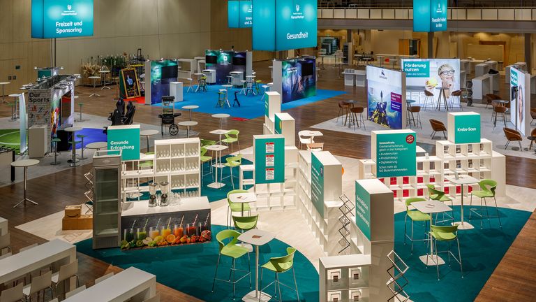 Fallstudie, Messebau, Messebaupartner, ISINGERMERZ, Standdesign, Messestand, Jet, Messe, HanseMerkur, Messestandkonzept, Beratung, Kreation, Full-Service