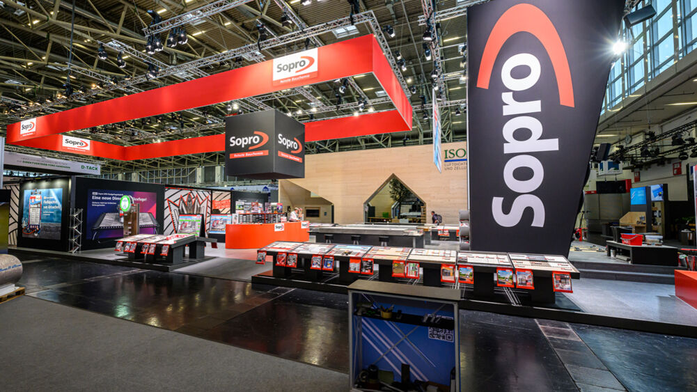 Messestand Sopro, Messe Bau, Marktplatz, Isingermerz, Messedesign