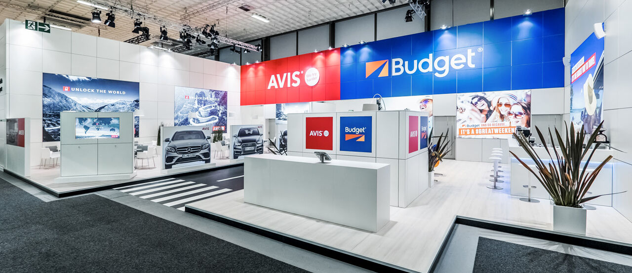 [Translate to English:] Messegelände Berlin, Messebau Avis Budget – Expertenwissen von Isinger + Merz