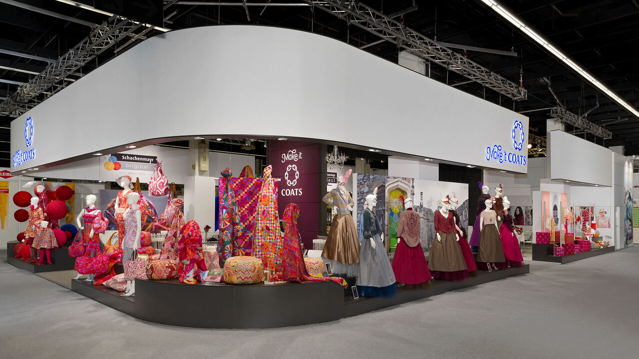 Messestand Coats, Messe Handarbeit + Hobby Köln, Messebau ISINGERMERZ