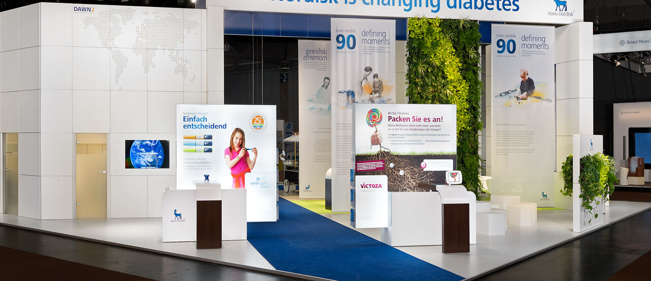 Messestand Novo Nordisk, Messe DDG Leipzig, Messebau ISINGERMERZ