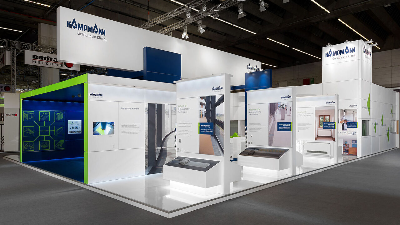 Messestand Kampmann, Messe ISH Frankfurt, Messebau ISINGERMERZ