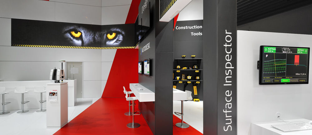Messestand Leica, Messe Bauma, Messebau Isingermerz, Messestandentwurf