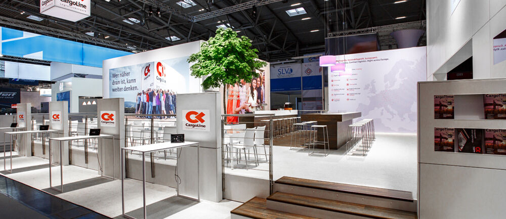 Messestand Cargoline, Messe Transport Logistic, Messebau ISINGERMERZ, Messegestaltung