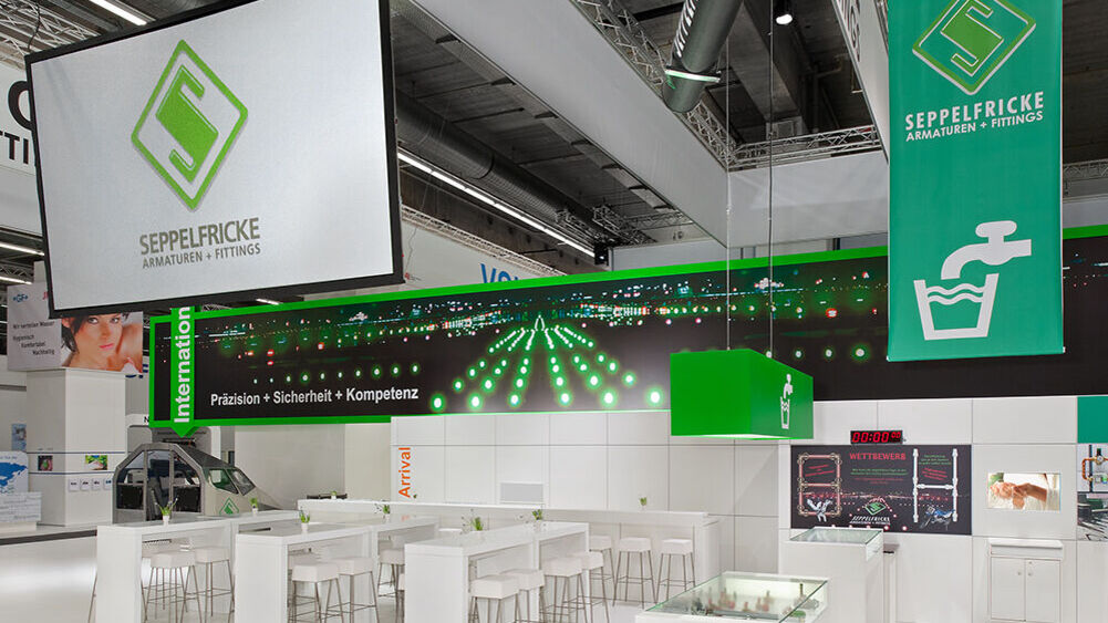 Messestand Seppelfricke, Messe ISH Frankfurt, Messebau ISINGERMERZ