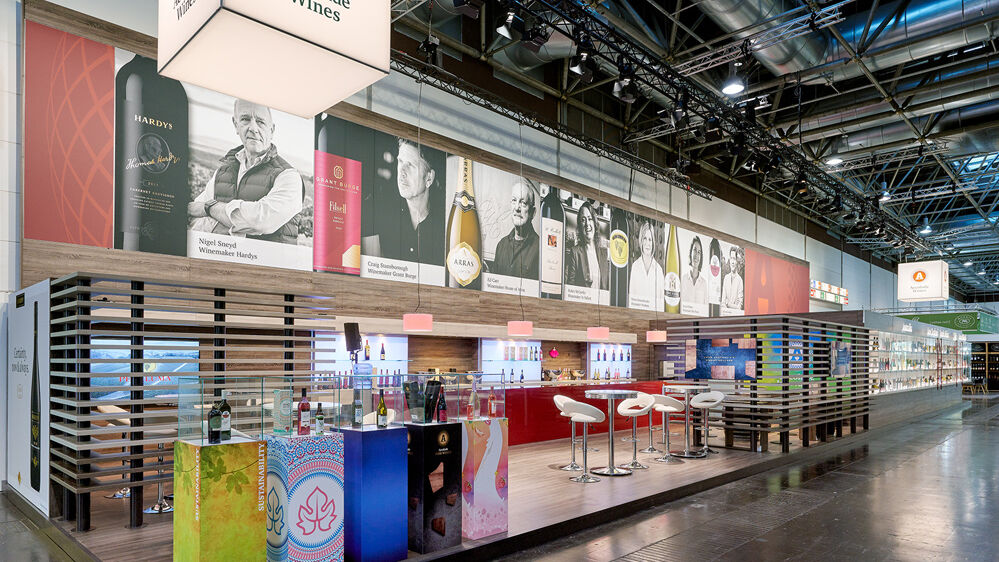 Messestand Accolade Wines, Messe Prowein, Isingermerz, Messedesign