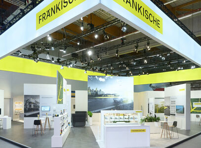 Fränkische Rohrwerke exhibition stand, Light + Building trade fair in Frankfurt, stand design by ISINGERMERZ