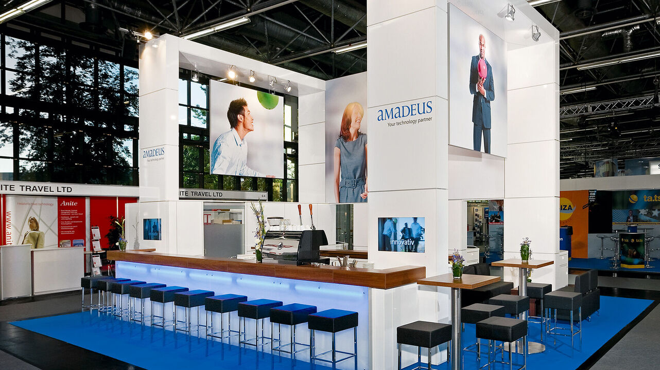 Messestand Amadeus, Messe FVW Kongress, Messebau Isingermerz