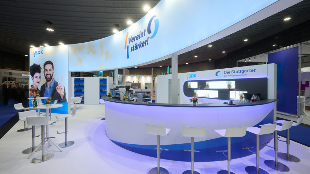 Stuttgarter Versicherung, Messe DKM, Dortmund, Messebau ISINGERMERZ