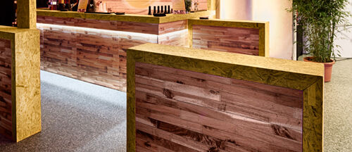 Lipton, Hühnerposten, Fabrik, Hamburg, Lipton-Lounge, Eventbau, Theke, Thekenbau, ISINGERMERZ, Werkstatt