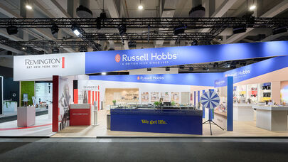 Messestand Russell Hobbs, Remington, Messe IFA Berlin, Messebau ISINGERMERZ