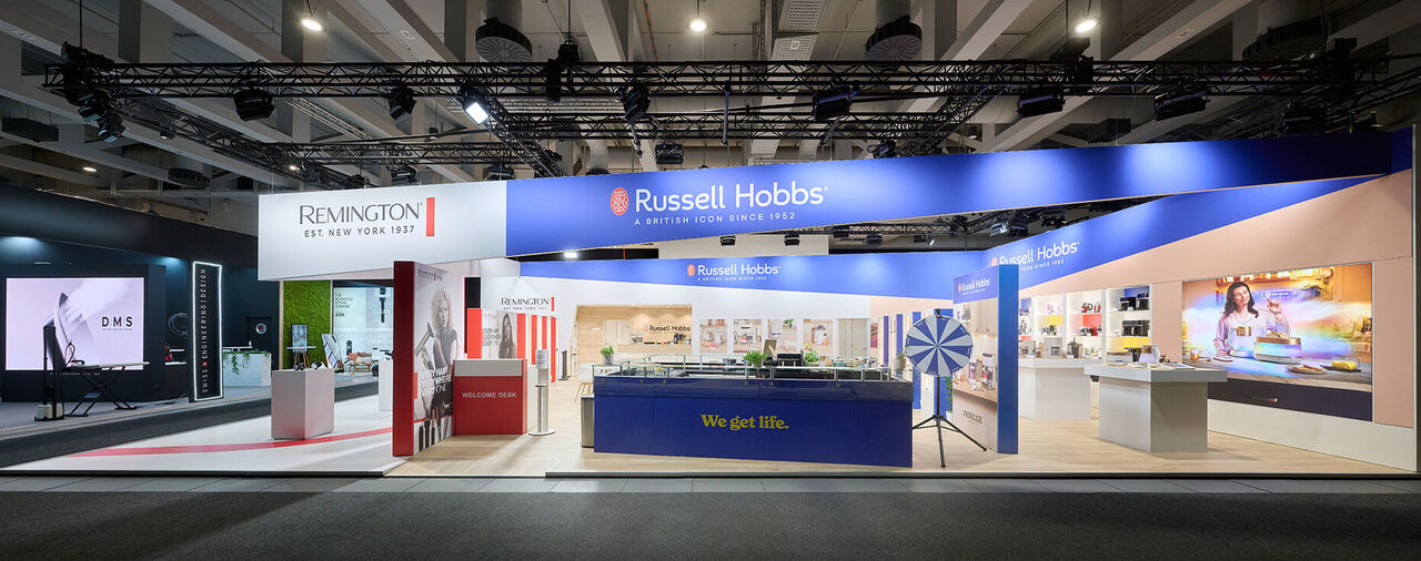 Messestand Russell Hobbs, Remington, Messe IFA Berlin, Messebau ISINGERMERZ