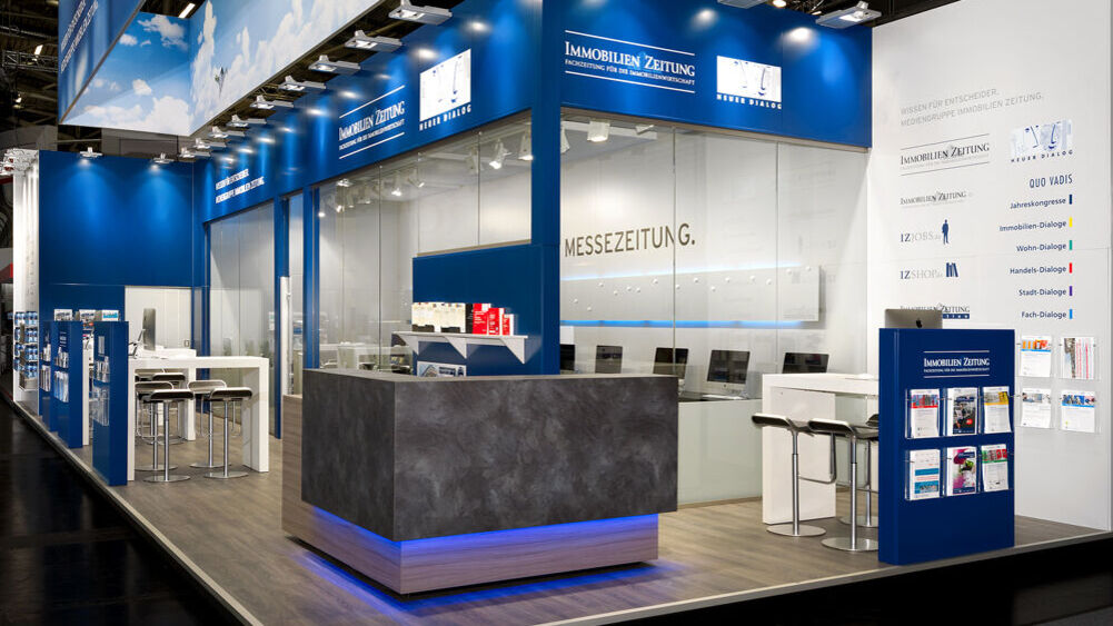 Messestand Immmobilien Zeitung, Messe ExpoReal, Messebau ISINGERMERZ
