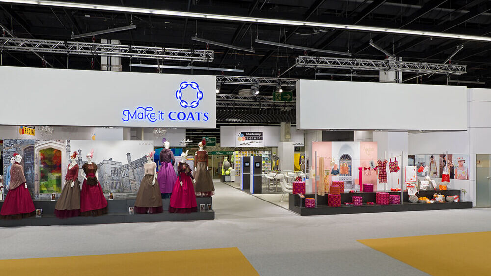 Messestand Coats, Messe Handarbeit + Hobby Köln, Messebau ISINGERMERZ