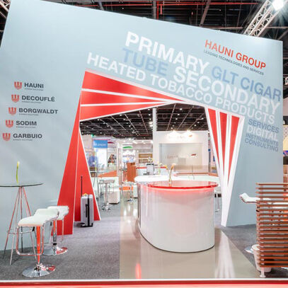 Hauni, World of tobacco, internationaler Messebau, Dubai, ISINGERMERZ