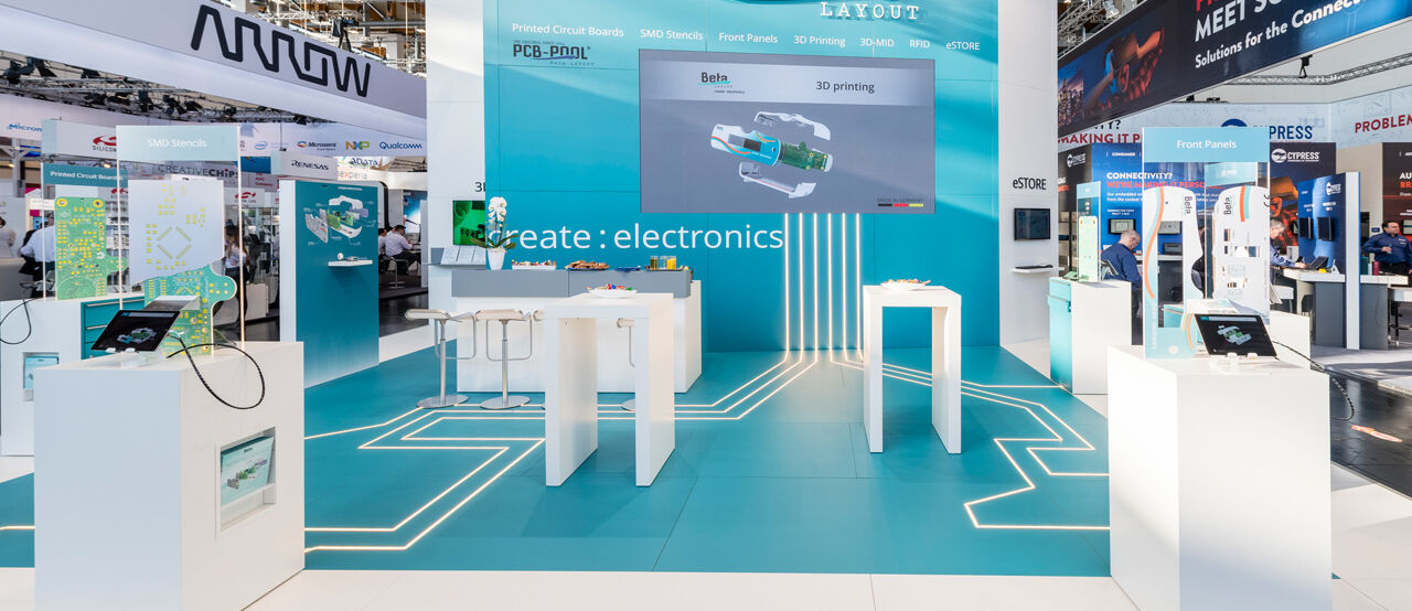 Messestand Beta Layout, Messe embedded World, Nürnberg, Messebau ISINGERMERZ