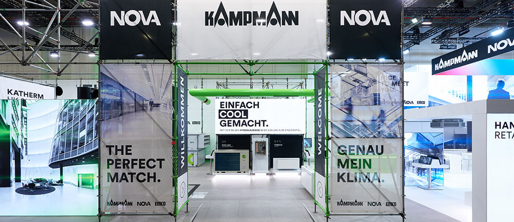 Messestand Kampmann, Messe ISH, Messebau, ISINGERMERZ, Frankfurt, Standbau