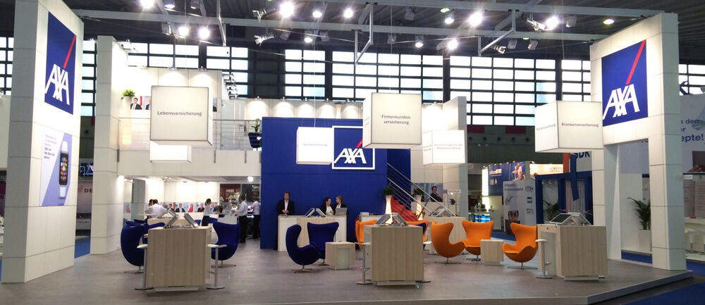 Messestand Axa, Messe DKM, Messebau Isingermerz, Messestandbau