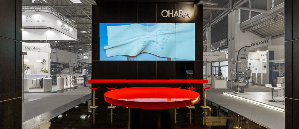 Messestand OHARA, Messe Laser World of Photonics, München, Messebau ISINGERMERZ, Messedesign