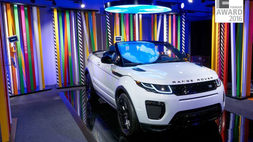 Agentur, Voss+Fischer, ISINGERMERZ, Famab Award, Range Rover Event, Messearchitektur, Eventkonzept, Pop-Up Urban Jungle, Range Rover Evoque Cabriolet