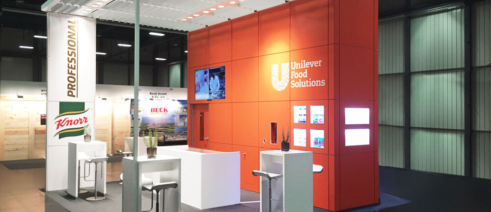Messestand Unilever Food Solutions, Messe Anuga, Messebau Isingermerz, Messeauftritt, Internorga, Intergastra, Messekonzept