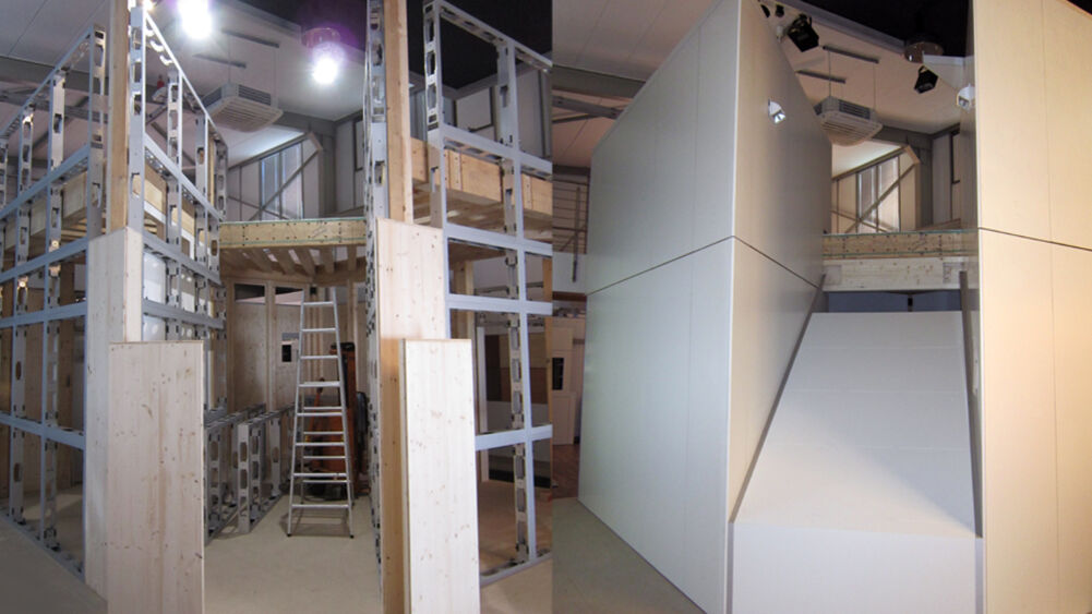Doppelstock tritt ISIDesign, Messebau ISINGE