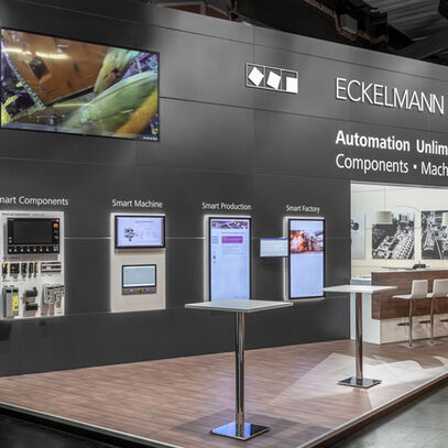 Messestand Eckelmann, Messe SPS, Nürnberg, Messebau, Messedesign ISINGERMERZ