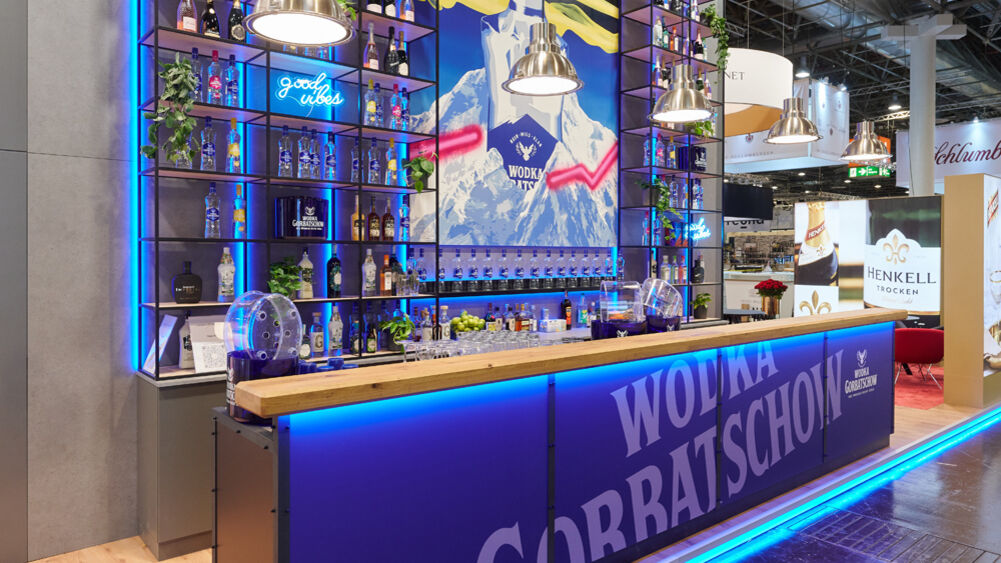 Wodka Gorbatschow, Bartheke, Prowein Messe, Isingermerz