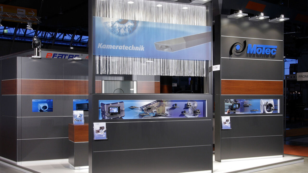 Messestand Motec, Messe SPS, Messebau ISINGERMERZ