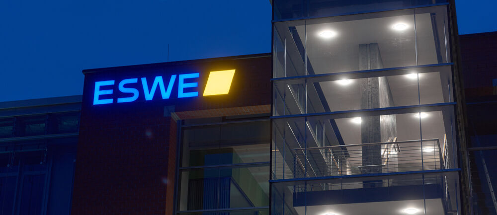 Digifant Werbetechnik, ESWE Versorgung, Leuchtwerbung, Lichtwerbeanlage, Gebäudebeschriftung, ESWE-Haupthaus, Tankstelle, Energie-Center, Branding, Leuchtreklame
