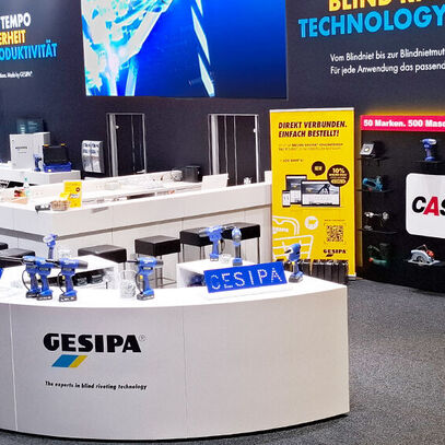 LED wall, trade fair booth in Hanover, EuroBLECH trade fair booth