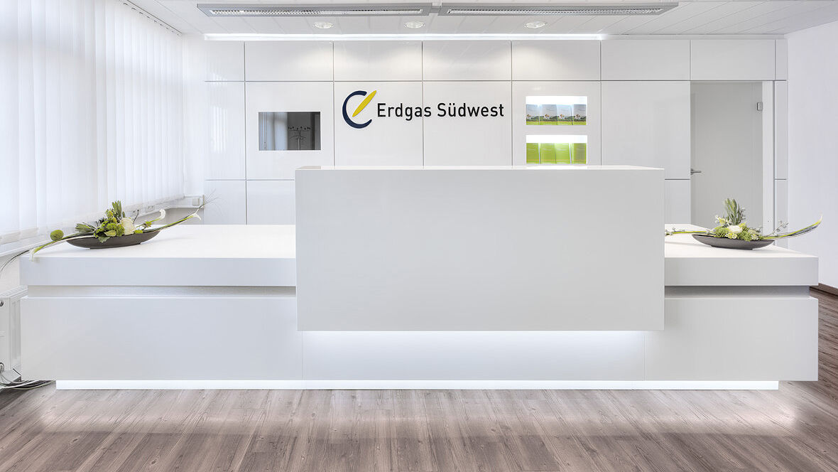 IMPRESSIVE RECEPTION AREA FOR ERDGAS SÜDWEST - Isinger + Merz GmbH